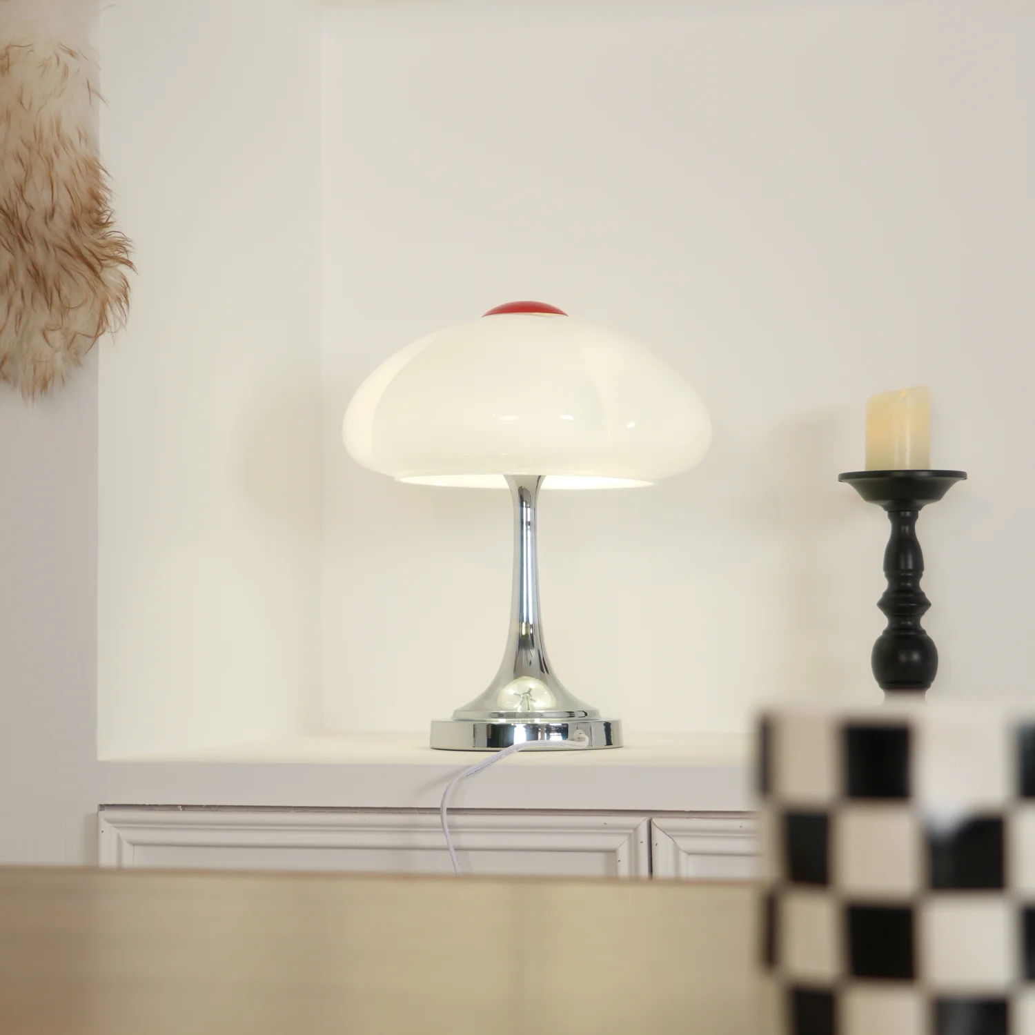 Flower Petal Table Lamp - ∅ 11.4″ x H 12.6″ / Dia 29cm x H 32cm / Chrome / AU plug