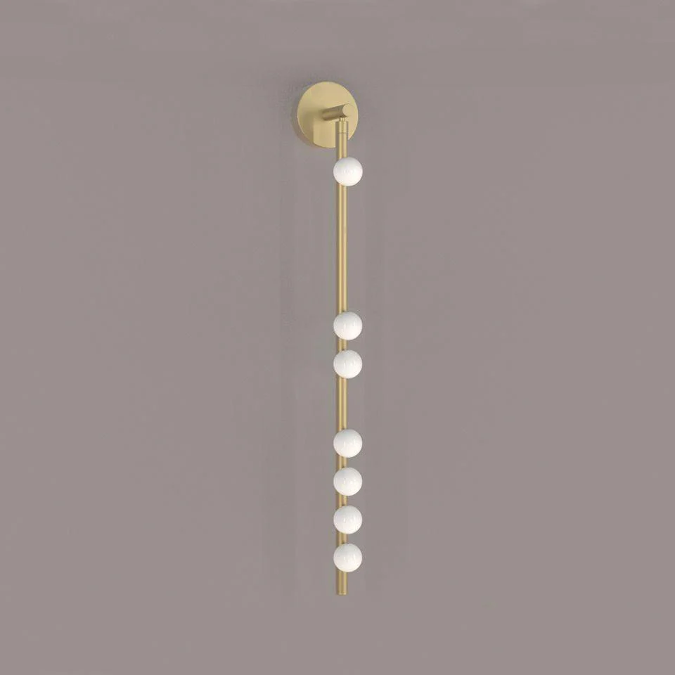 Настенный светильник Brass Glass Tube - 7 источников света ∅12см x 100см, античная латунь, белый