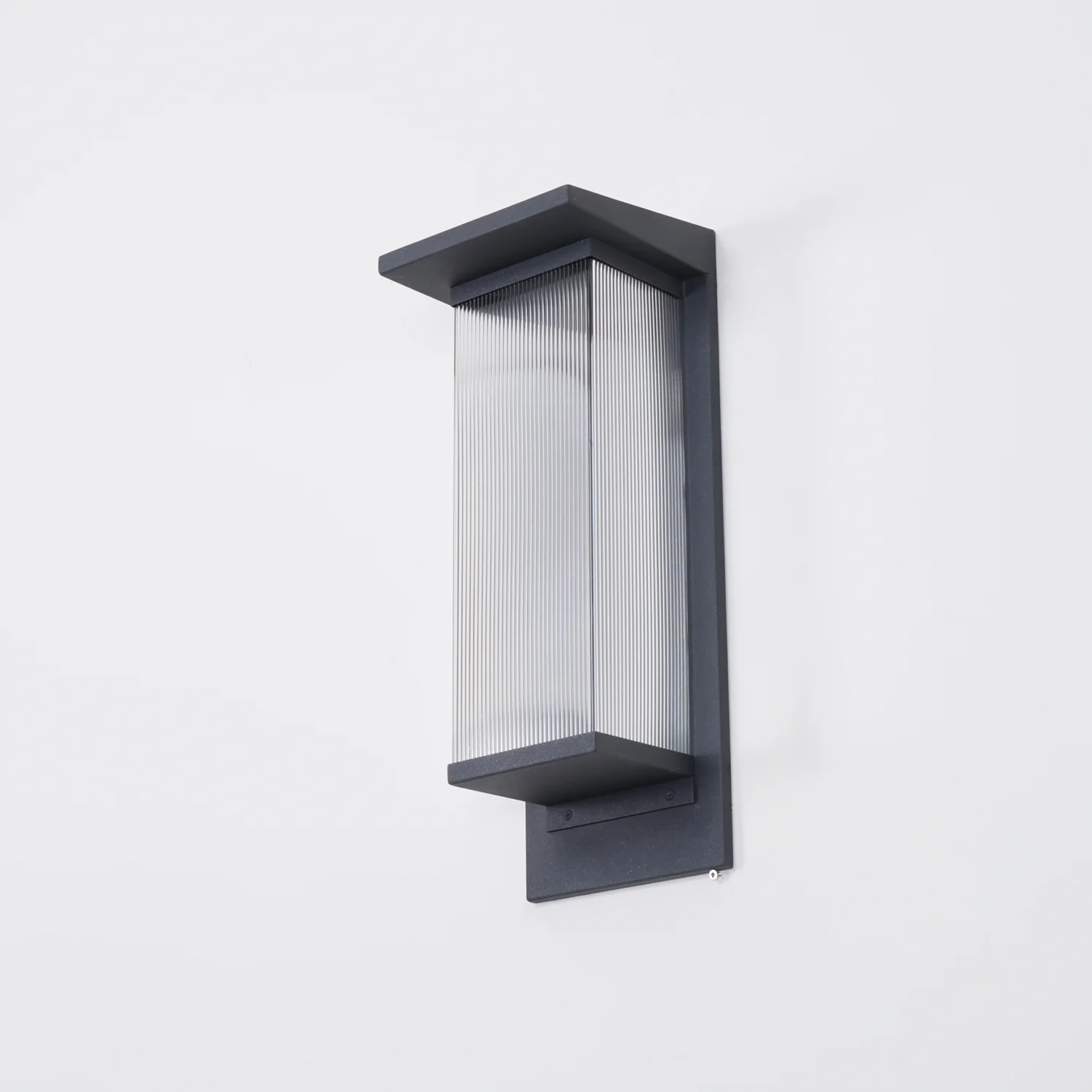 Oleron Box Outdoor Solar Wall Lamp - Set of 2 / Black / Warm Light
