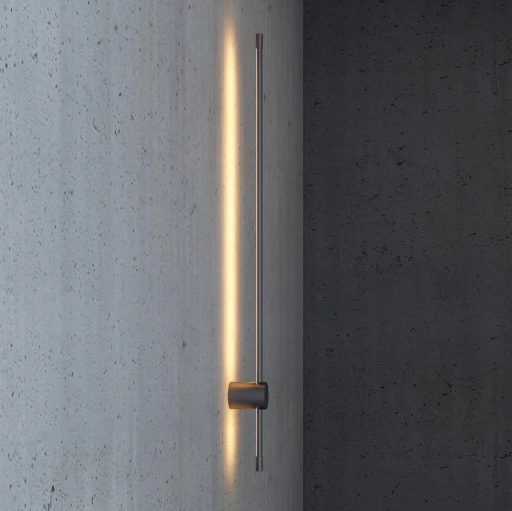 Linear LED Wall Light - Model C Set of 2 / Black / Cold Light