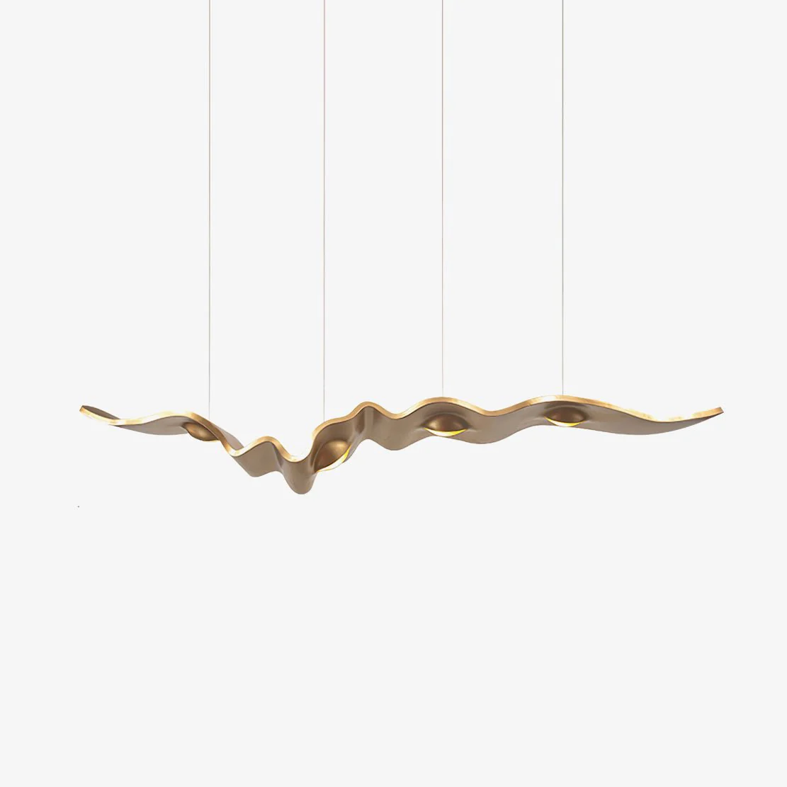 Люстра Gold Ribbon - ∅190см x 150см, золотой, теплый свет