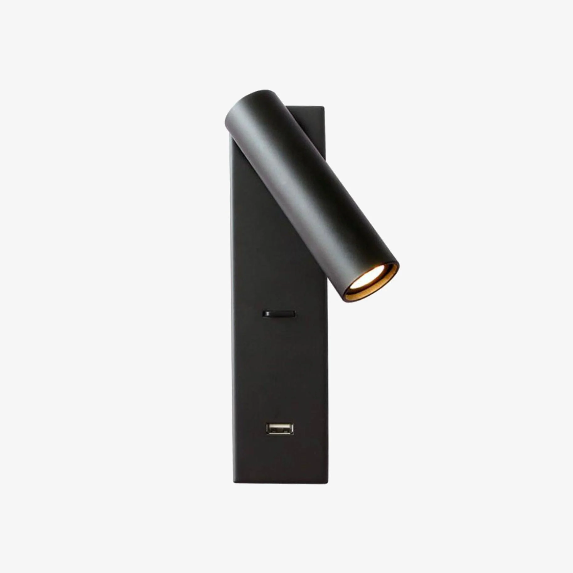 Настенный светильник Black Bedside USB - ∅8см x 18см, черный