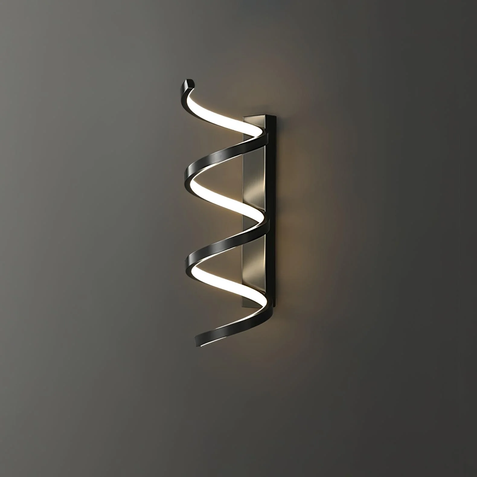 Spiral Wall Light - Set of 2 / Brass / Three-Color Changing Light
