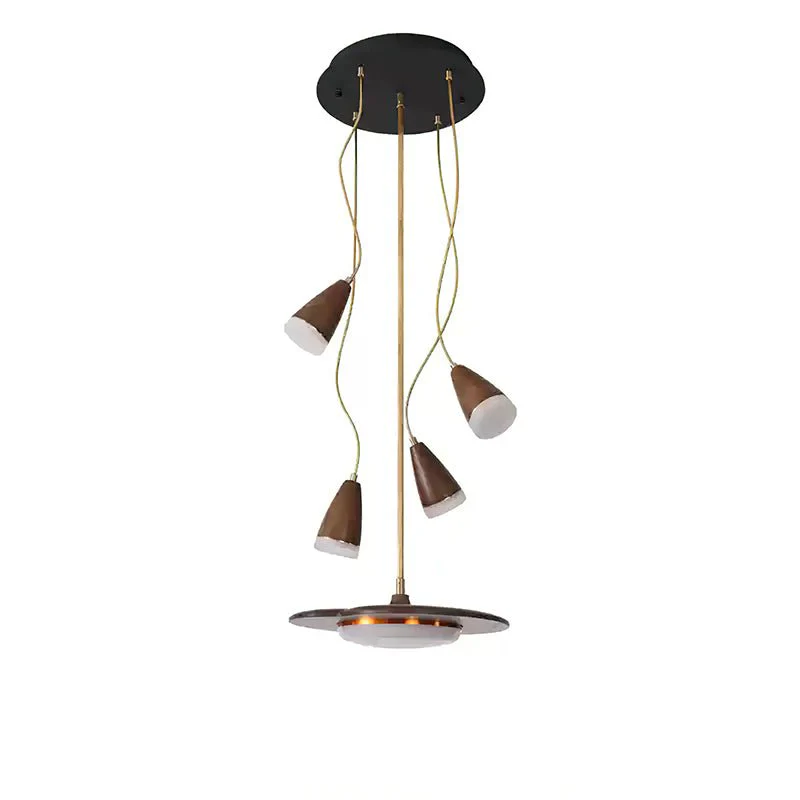 Люстра Calder Blossom - 1 подвес ∅38см x 100см, орех, теплый свет
