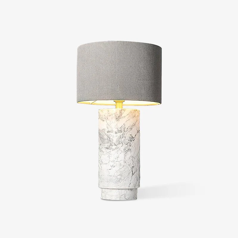 Terra Table Lamp - ∅ 13″ x H 22.4″ / Dia 33cm x H 57cm / Green Marble+Grey Lampshade / AU plug