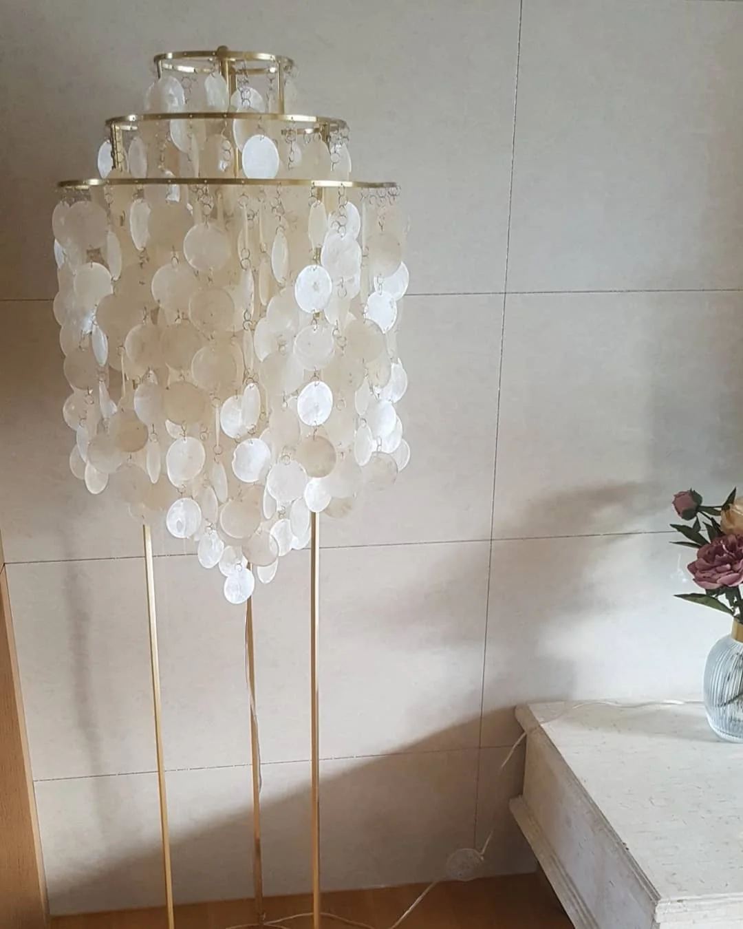 Торшер Shell - ∅40см x 120см, хром