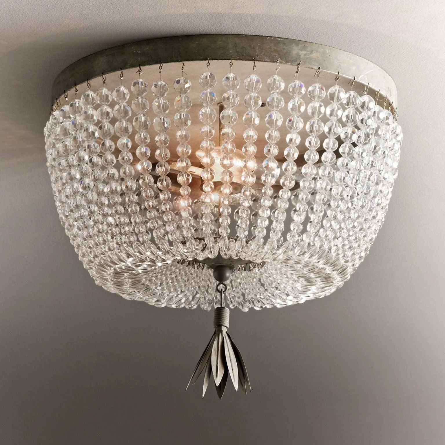 Потолочный светильник Dauphine Crystal - ∅40см x 45см, серая патина