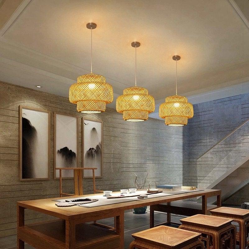 Подвесной светильник Bamboo - ∅50см x 50см, натуральный бамбук