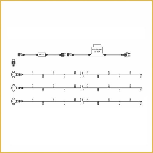 Светодиодная гирлянда спайдер Teamprof TPF-S3*20F-CB/WW