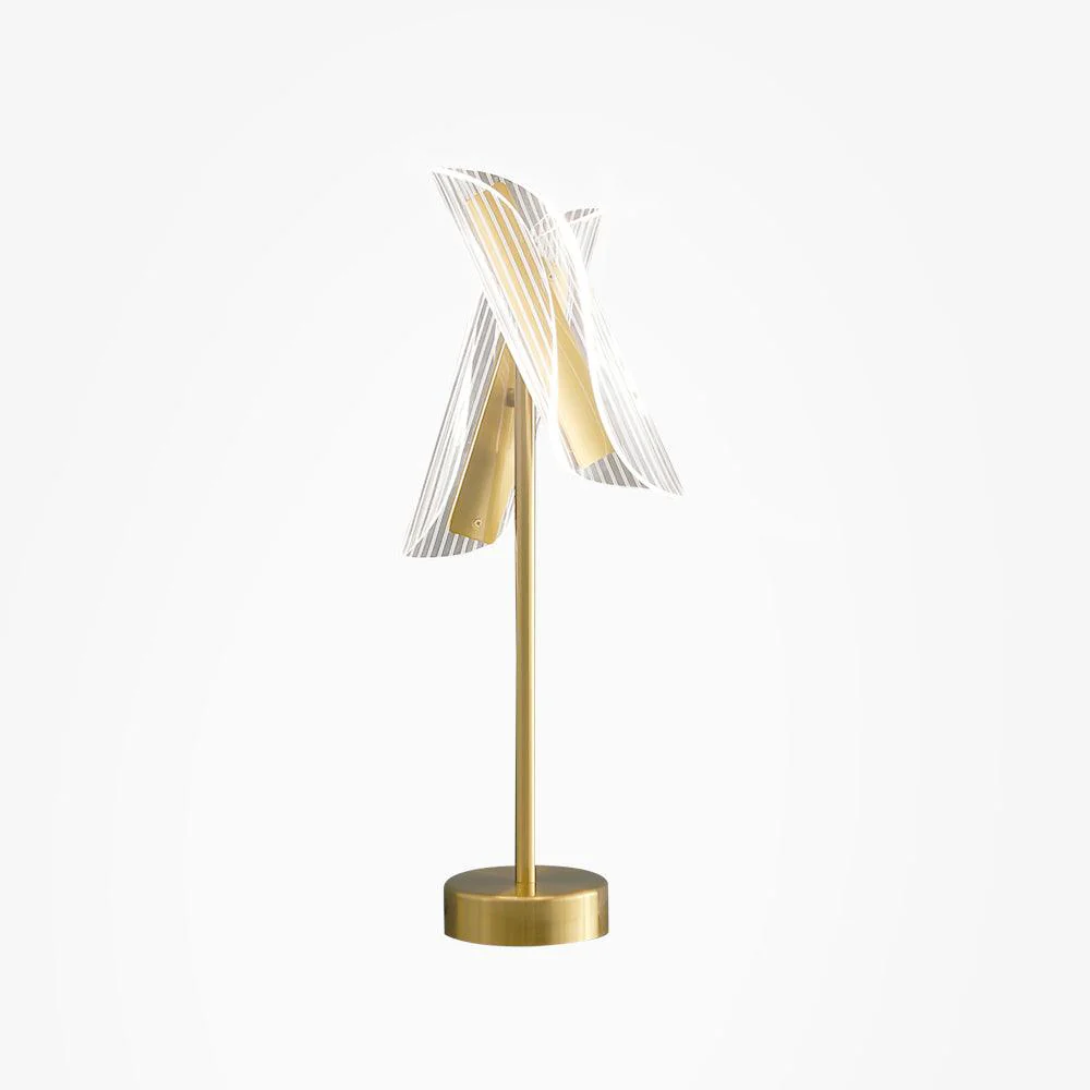 Flame Table Lamp - ∅ 6.6″ x H 21.6″ / Dia 17cm x H 55cm / Gold / AU plug