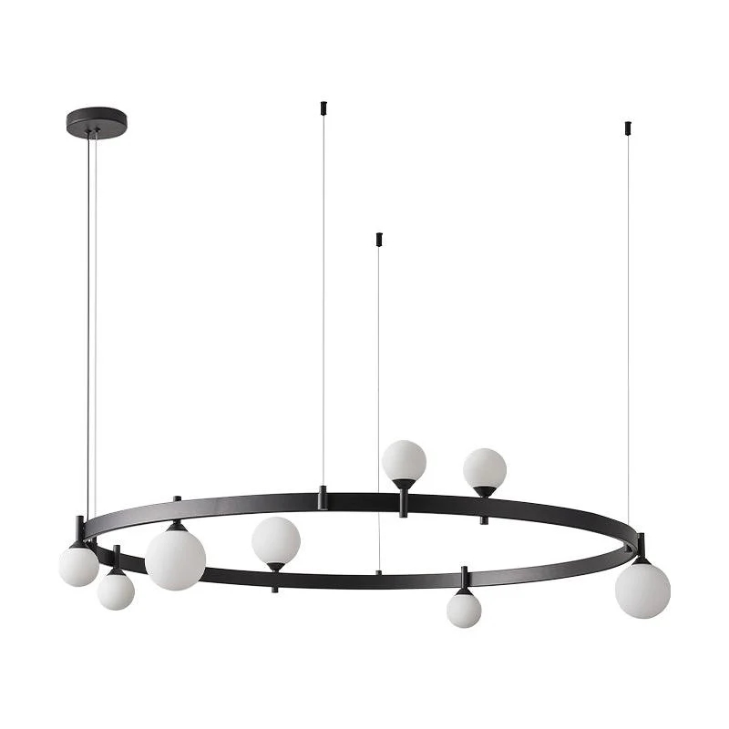 Люстра Pomi Round - ∅102см x 25см, черный, белый
