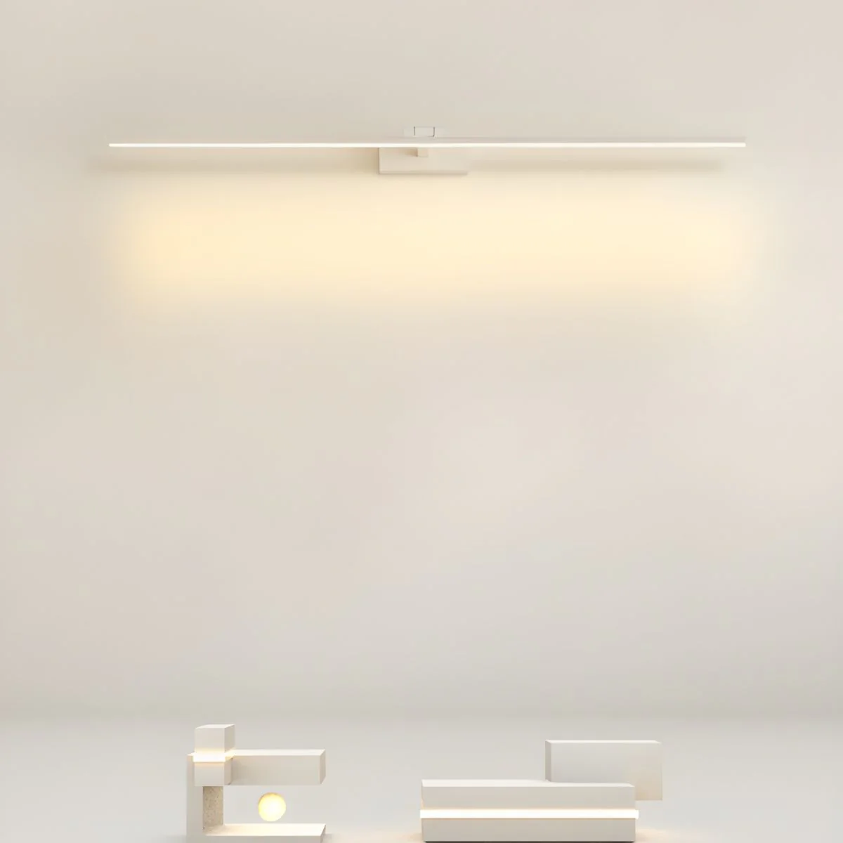 Настенный светильник Linear Bathroom - ∅80см x 6см, черный, теплый свет