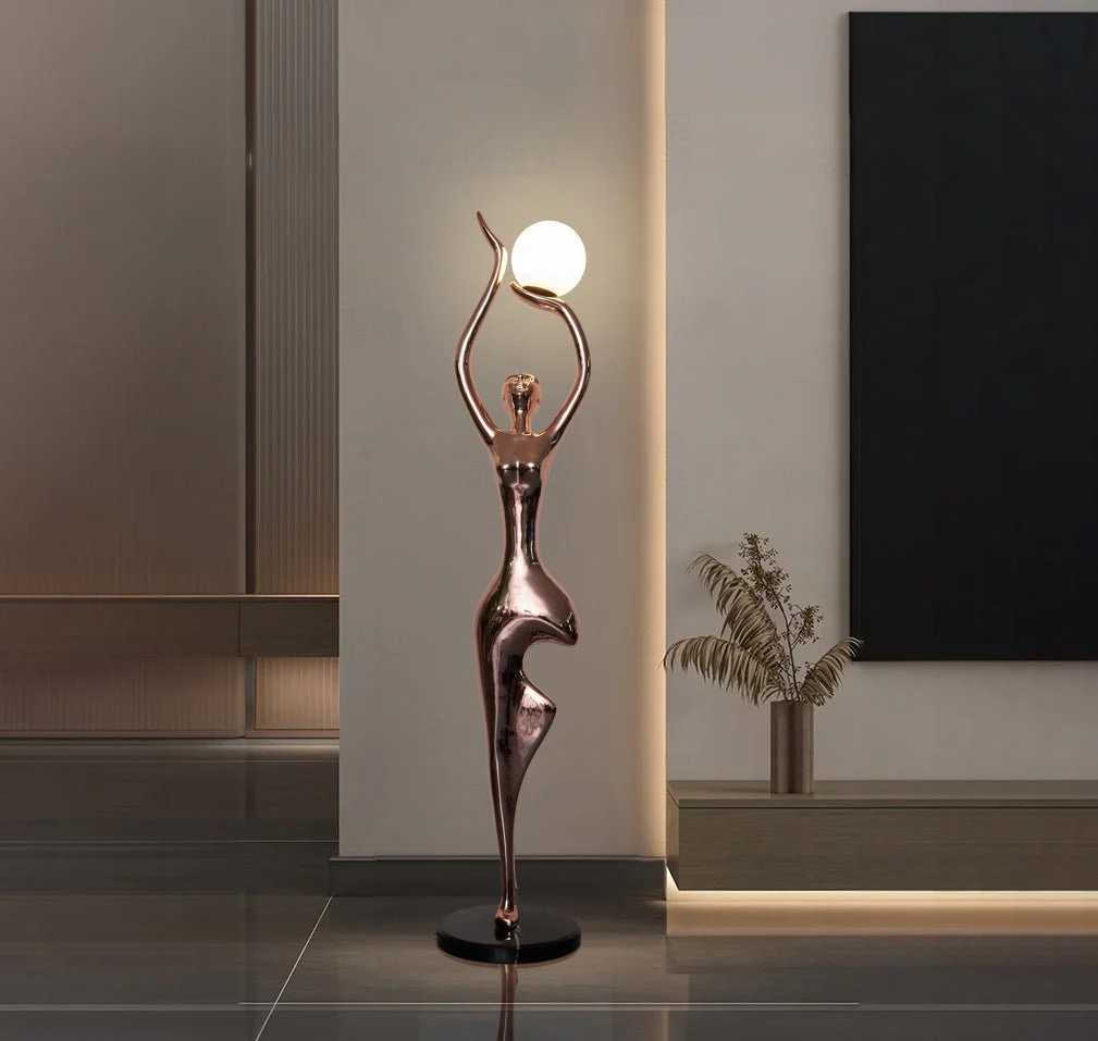 Торшер Yoga Sculpture - ∅38см x 192см, розовое золото