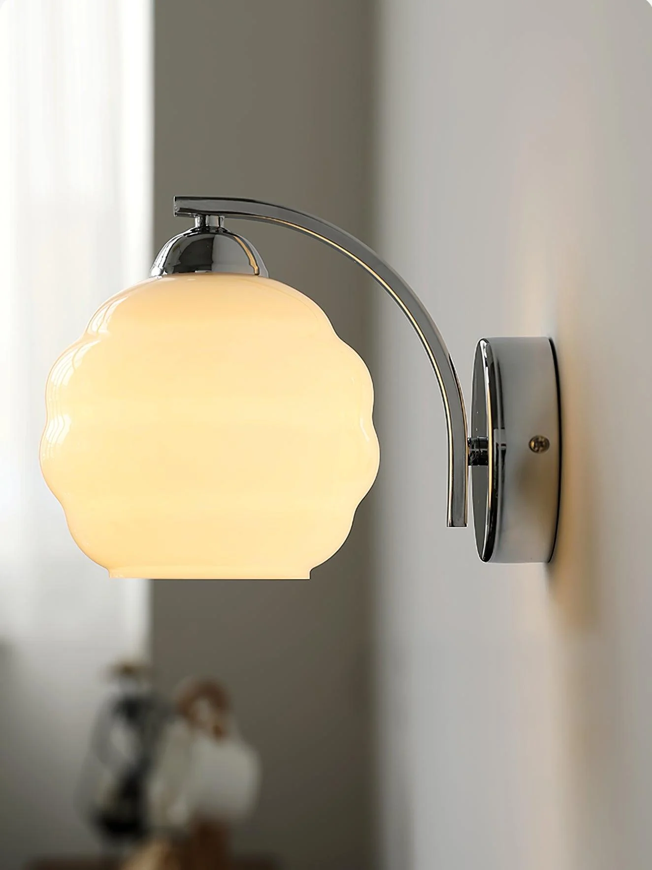 Настенный светильник Art Deco Vintage - ∅15см x 16см, золотой, бежевый