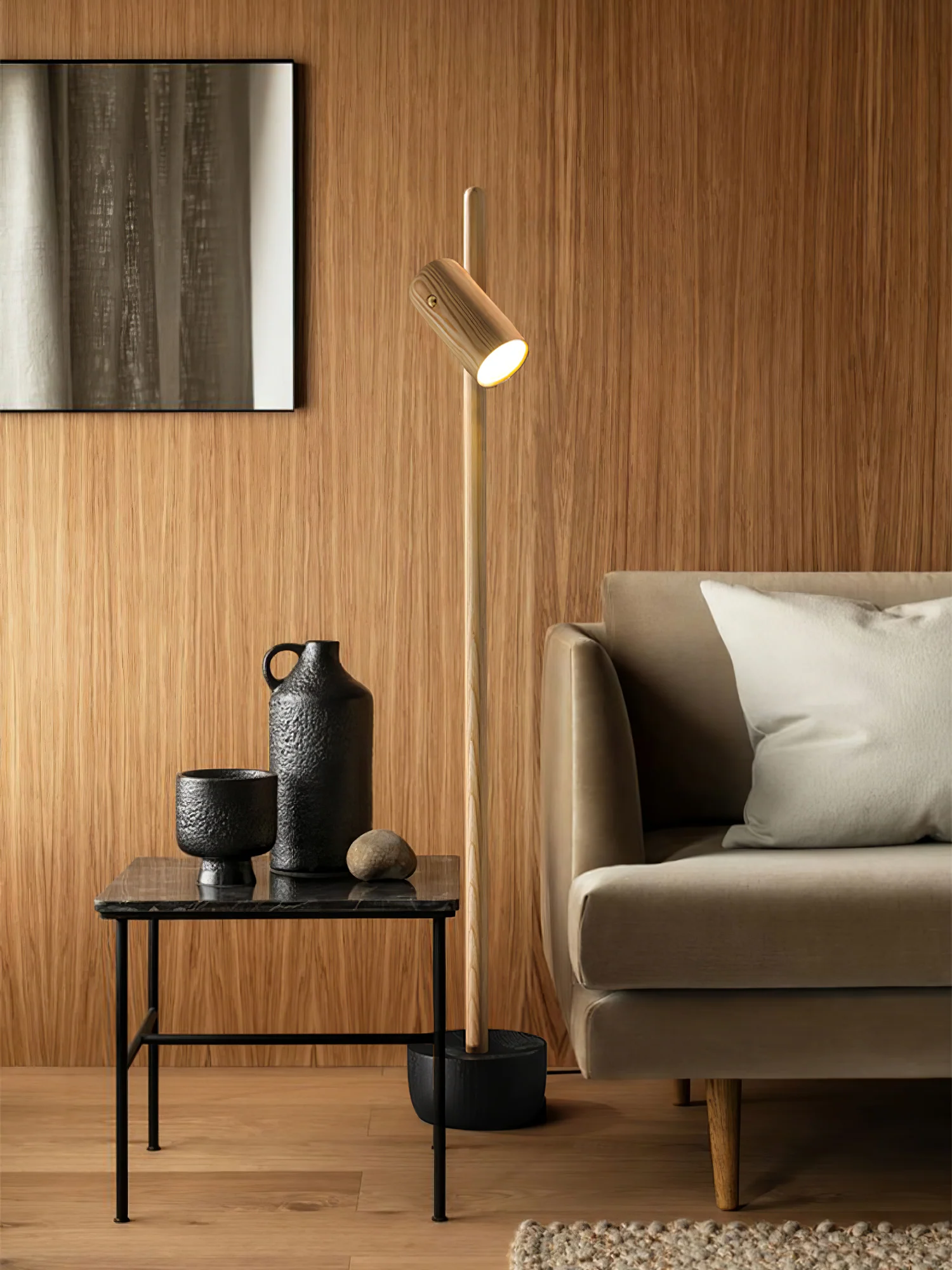 Торшер Spotlight Wood - ∅20см x 131см, орех
