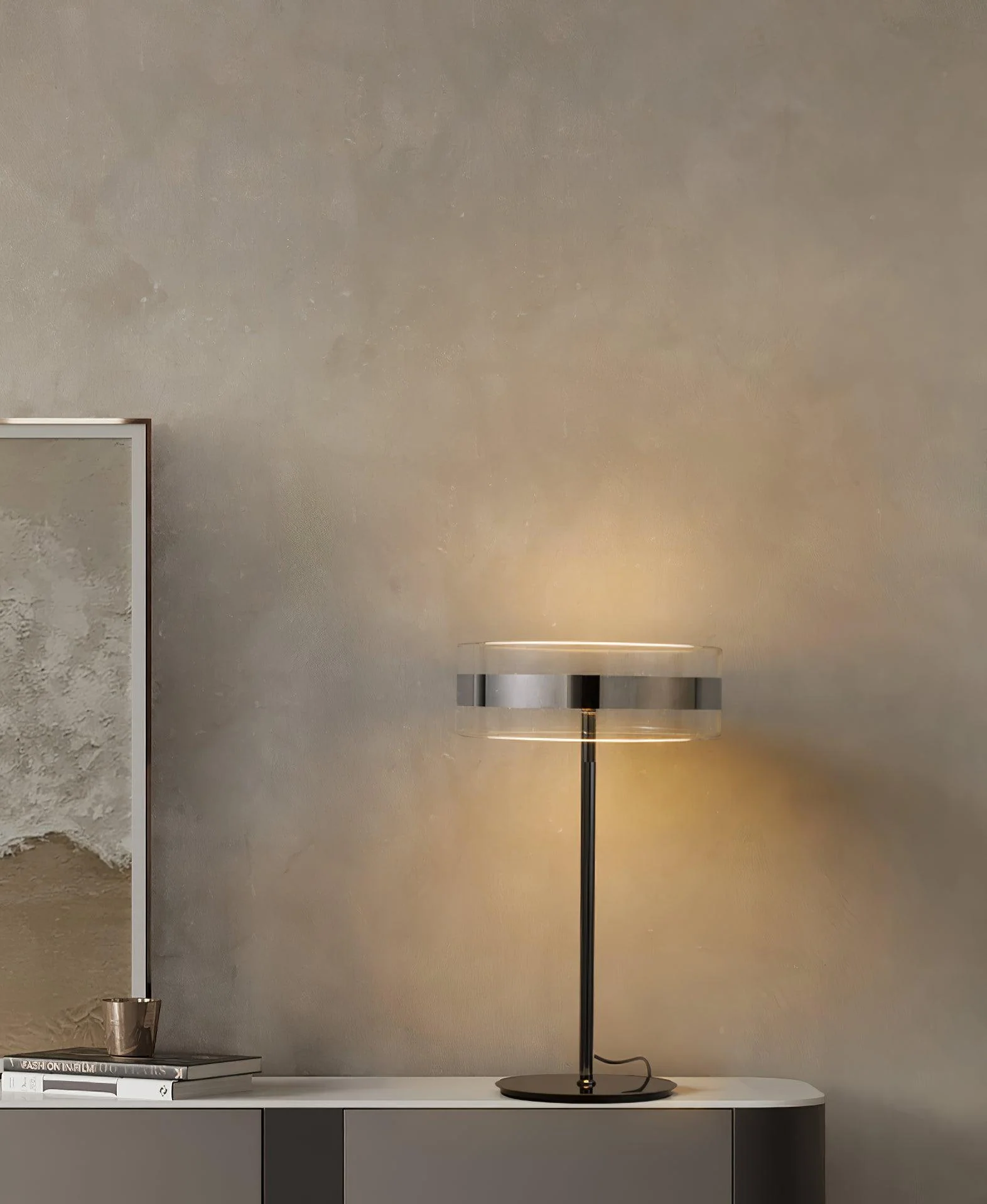 Impex Florina Chrome Table Lamp - ∅ 7.9″ x H 15.7″ / Dia 20cm x H 40cm / Chrome / US plug