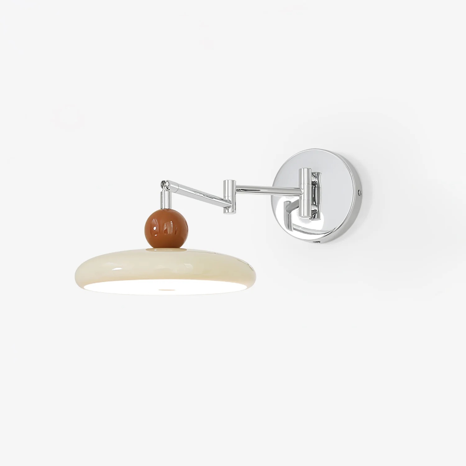 Lola Swing Arm Wall Lamp - ∅ 7.9″ x H 4.7″ / Dia 20cm x H 12cm / Beige & Warm Light / Set of 2