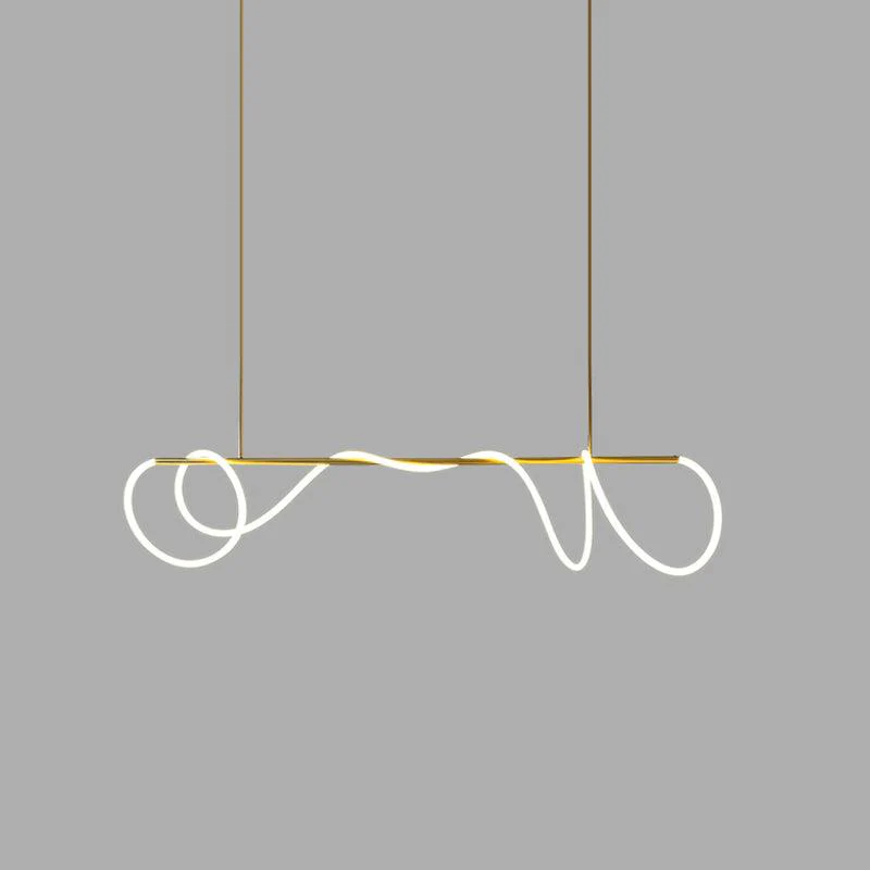 Люстра Flexible Linear Curve - 150см x 2см x 32см, черный, белый, с диммером