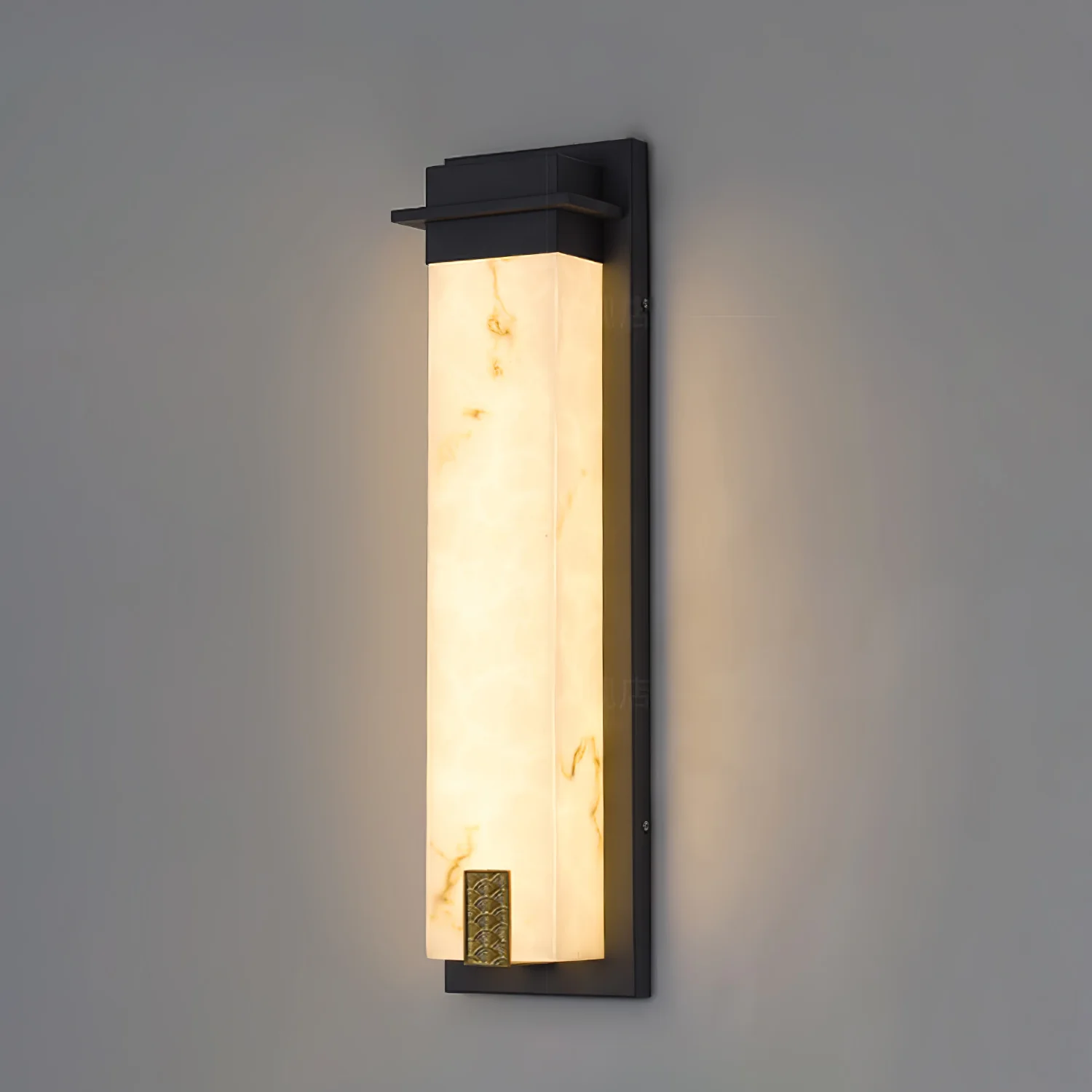 Delaney Outdoor Wall Light - Model A L 6.3″ x W 4.3″ x H 19.7″ Set of 2 / Black & White / Warm Light