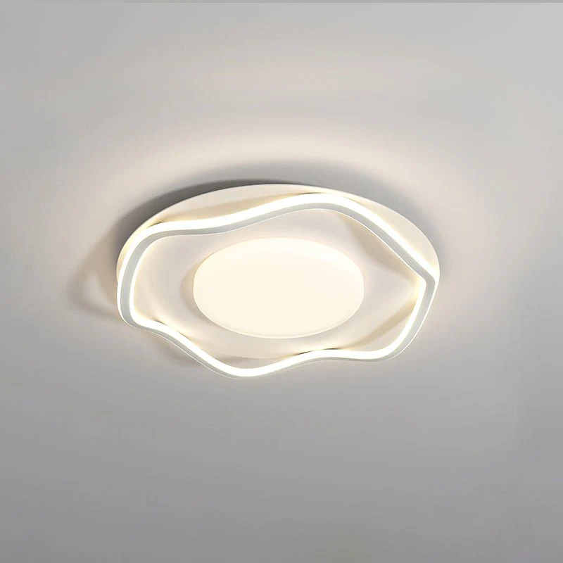 Потолочный светильник Minimalist Cloud Shape - ∅48см x 10см, белый, черный, холодный свет
