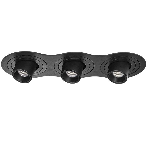 Комплект из светильника и рамки Lightstar INTERO TUBO LED 7W*3 360LM*3 60G ЧЕРНЫЙ 4000K (217637+217174+217174+217174), шт i637174
