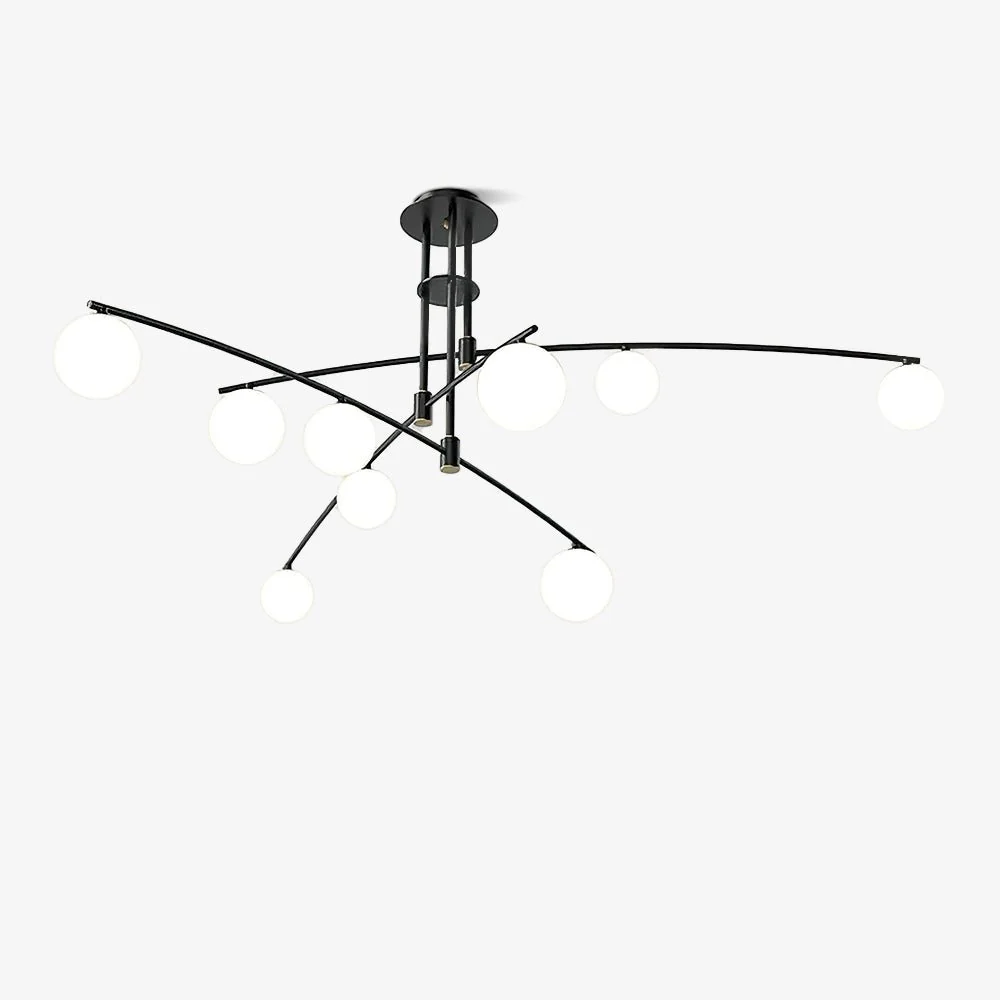 Люстра Modern Long Arm - 9 подвесов ∅145см x 45см, черный