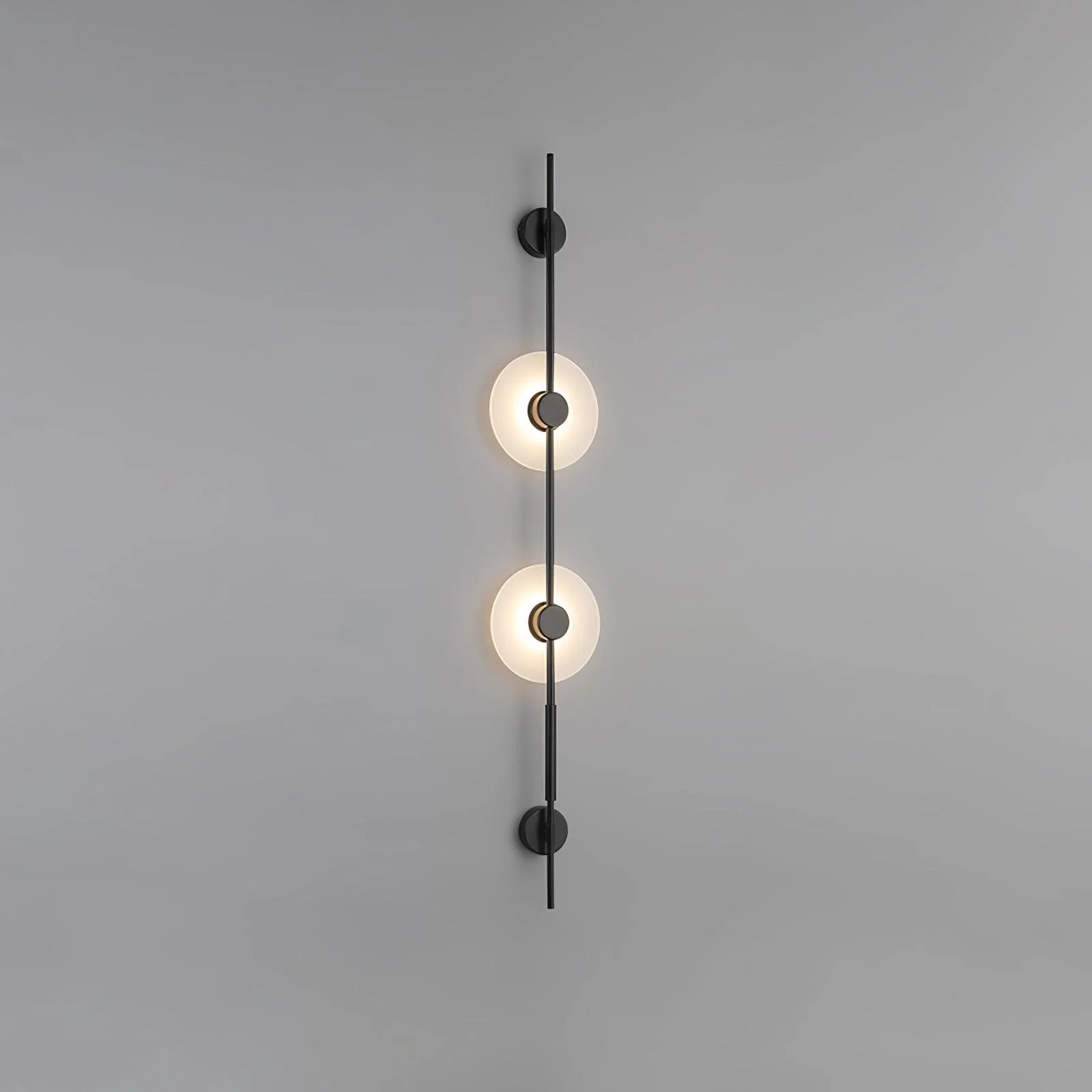 Alabaster Vertical Wall Sconce - Model A Gold ∅ 7.9″ x H 49.6″ Set of 2 / Warm Light