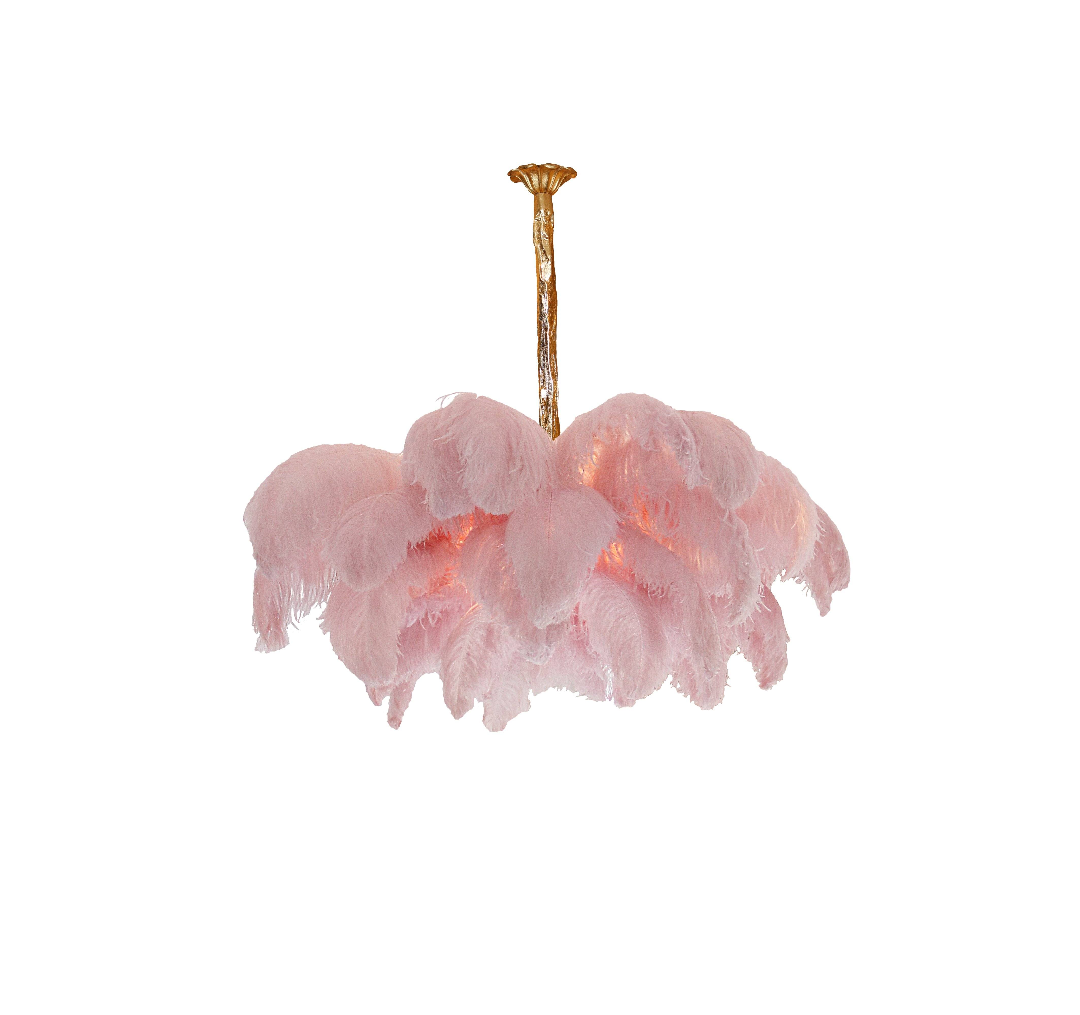 Люстра Ostrich Feather - ∅110см x 90см, серебро, белый