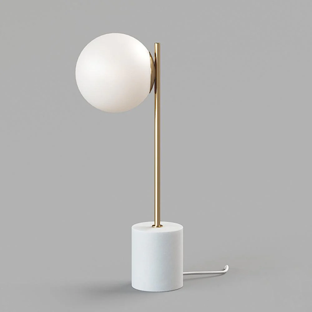 Sphere & Stem Table Lamp - ∅ 8.7″ x H 22.8″ / Dia 22cm x H 58cm / Gold+White / AU plug