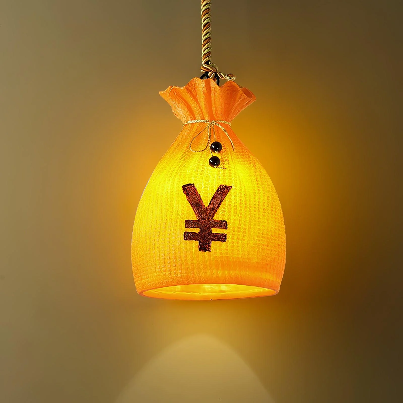 Подвесной светильник Prosperity Pouch Resin - ∅23см x 31см, оранжевый