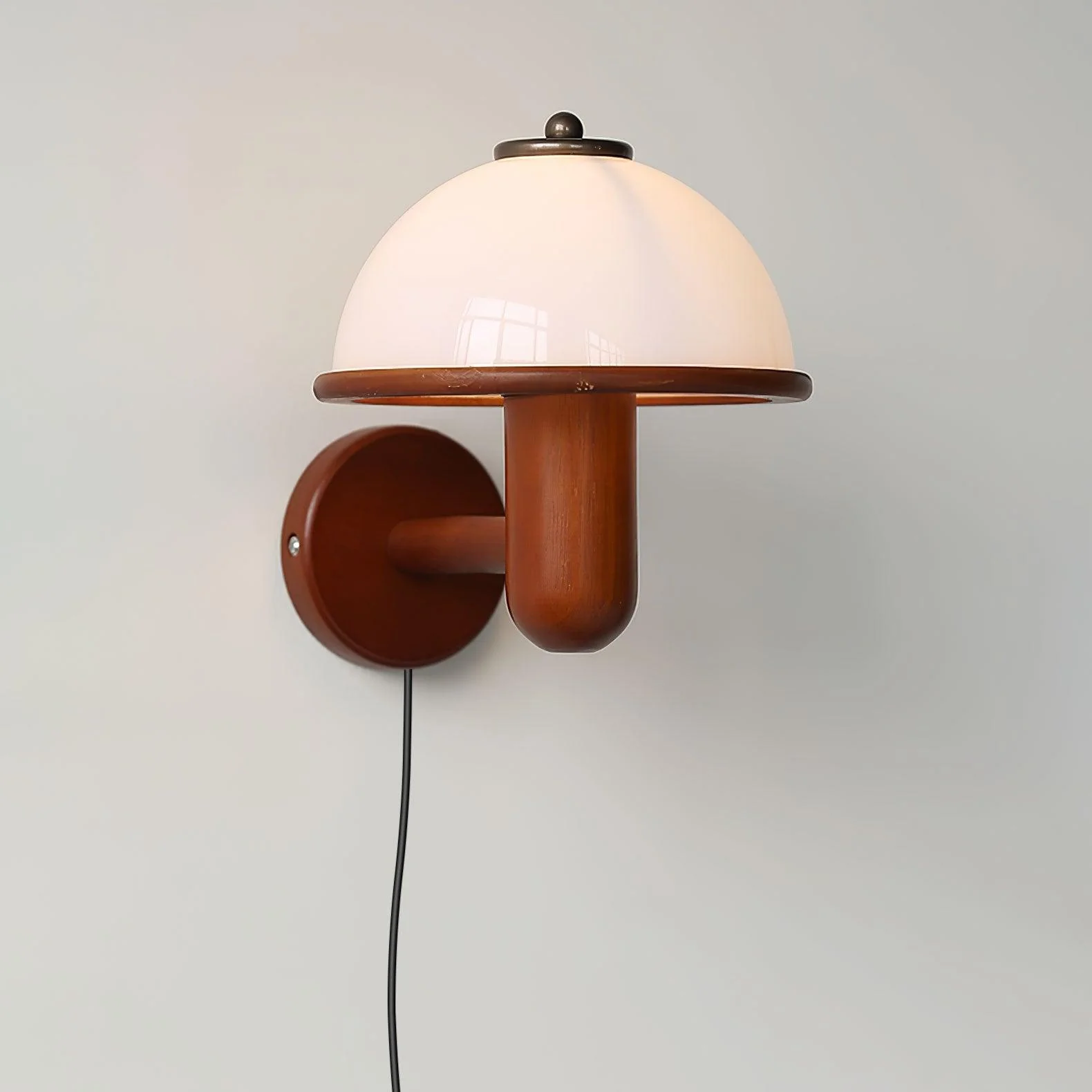 Настенный светильник Seren Mushroom - ∅20см x 28см, темный дуб