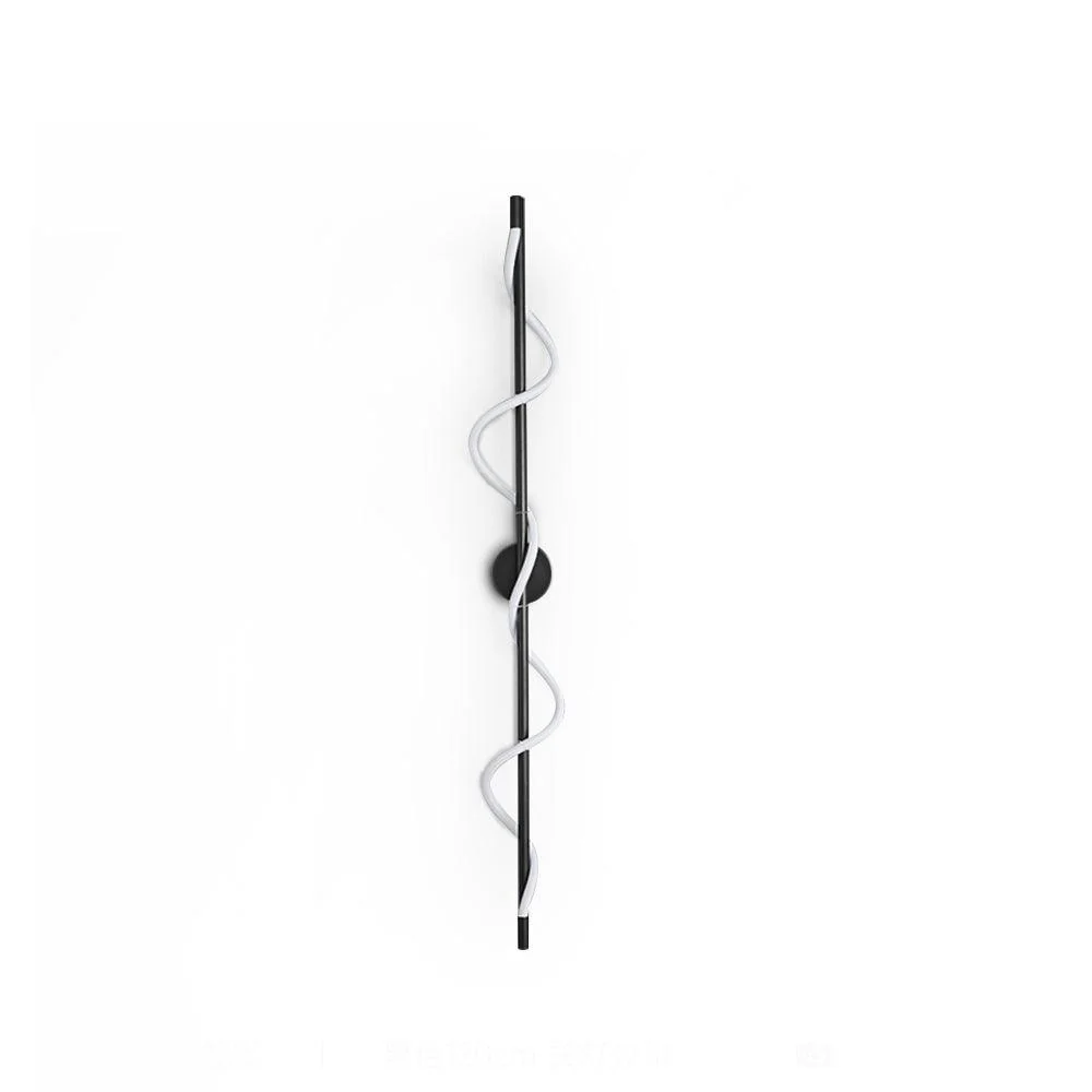 Flexible Linear Curve Wall Lamp - W 9.8″ x H 47.2″ / W 25cm x H 120cm Set of 2 / Black & White / Remote Control Dimmer