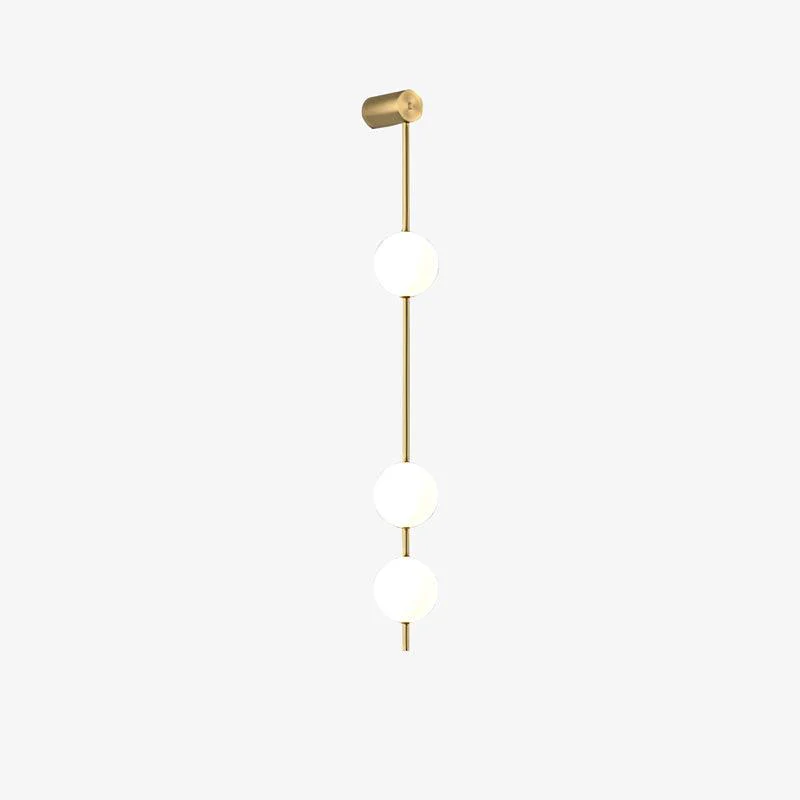 Vertical Balls Wall Lamp - 5 Lamps Set of 2 / Nickel & Glass Ball / Neutral Light