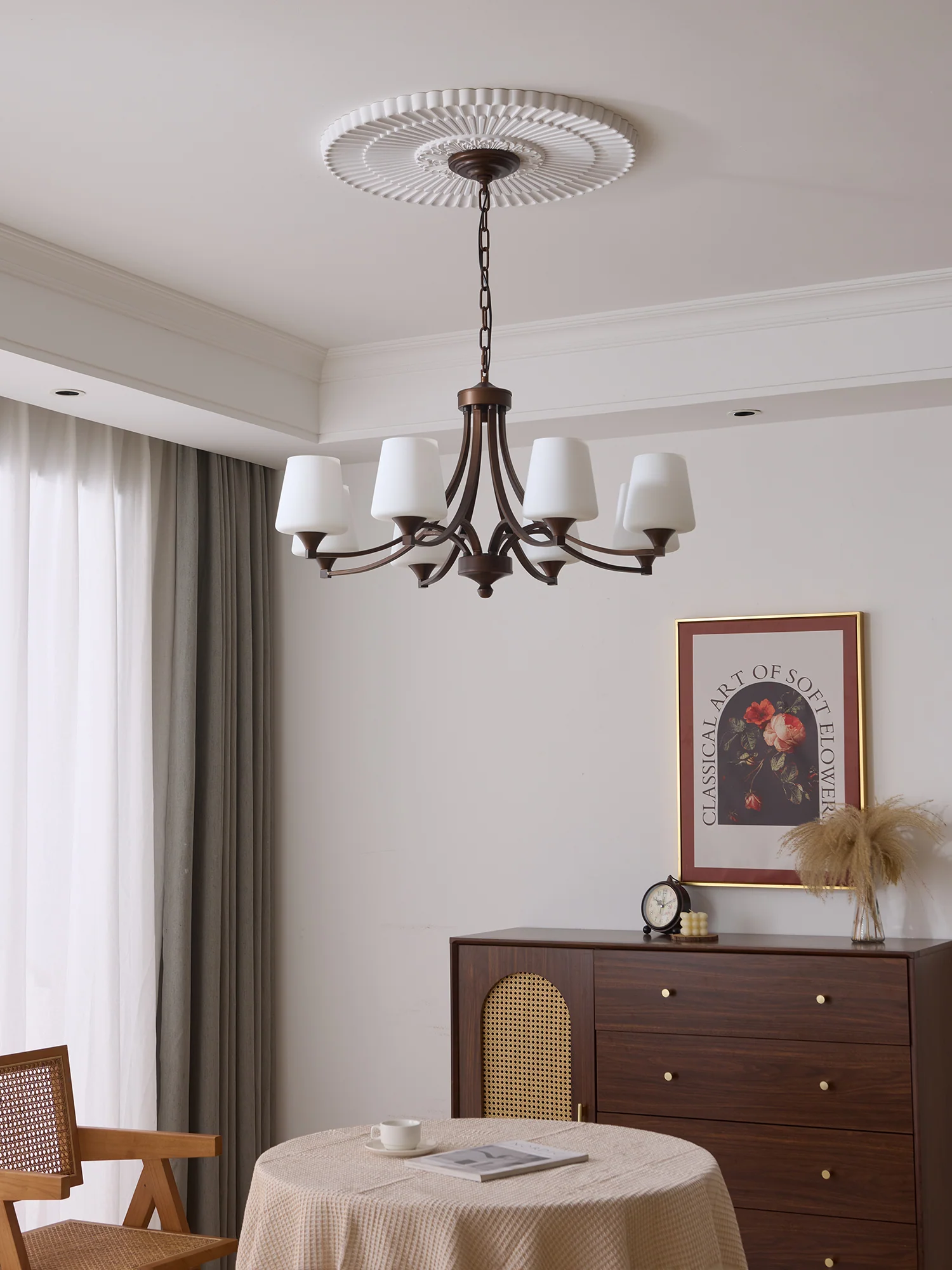 Люстра Ardena Classic - 3 источника света ∅60см x 40см, темно-коричневый, белый
