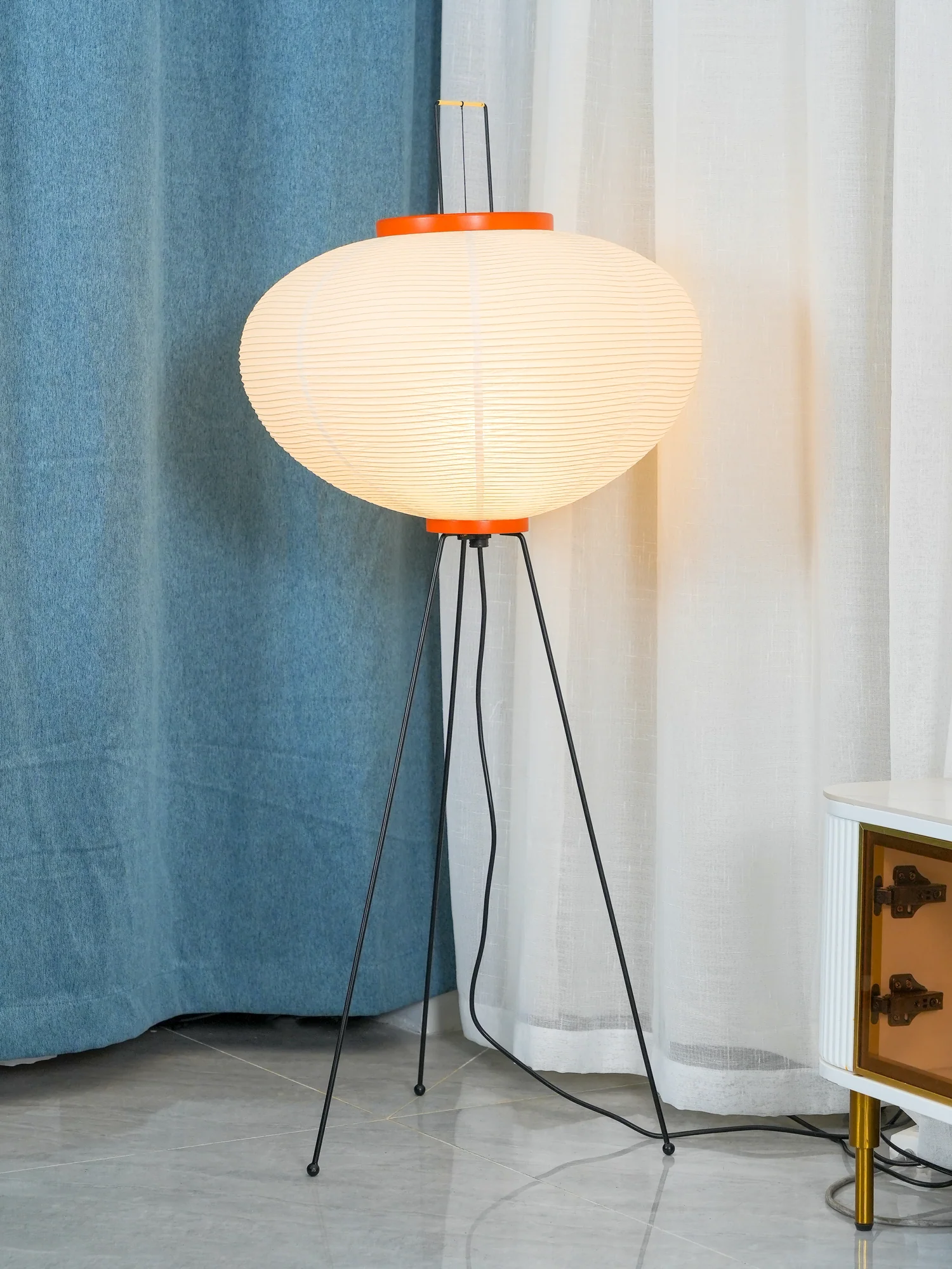 Торшер Akari 10A - ∅50см x 120см, белый