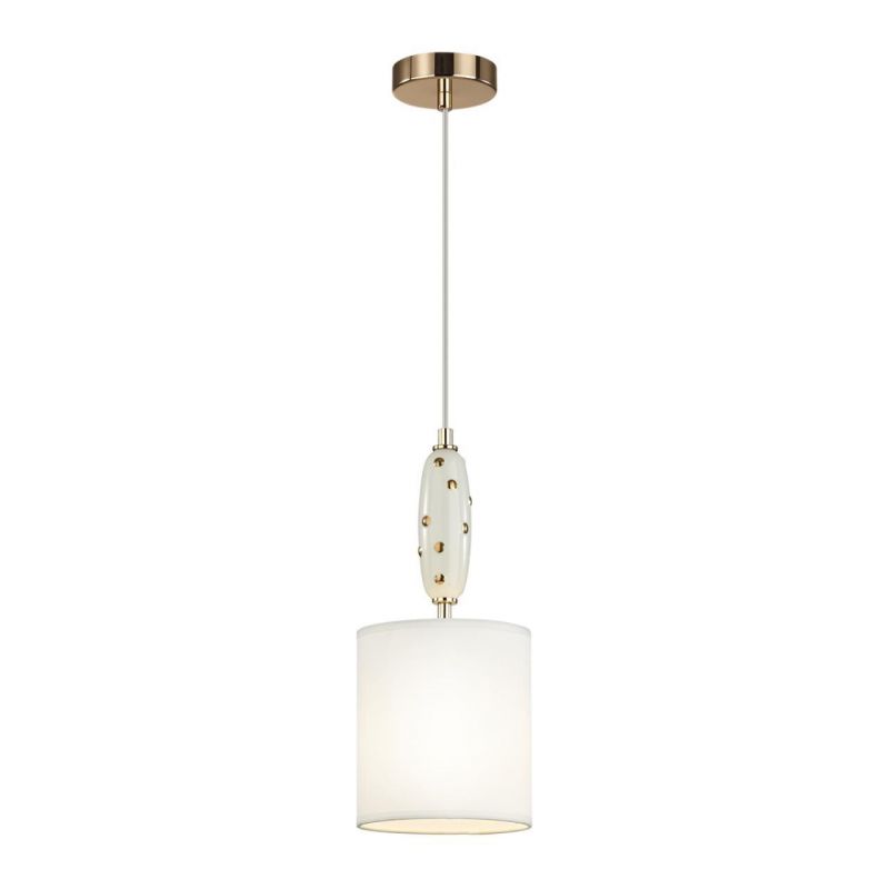 Подвес Odeon Light MODERN ODL_EX24 43 POLLEN золотой/молочный/белый/металл/керамика/ткань E14 1*40W  5423/1