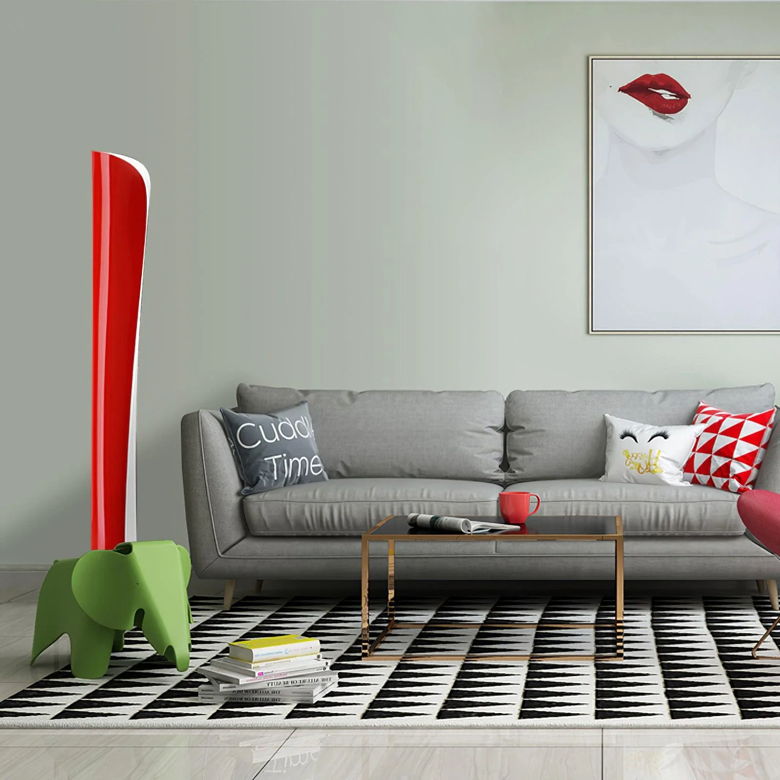 Cadmo Floor Lamp - ∅ 12.6″ x H 68.5″ / Dia 32cm x H 174m / White / UK plug