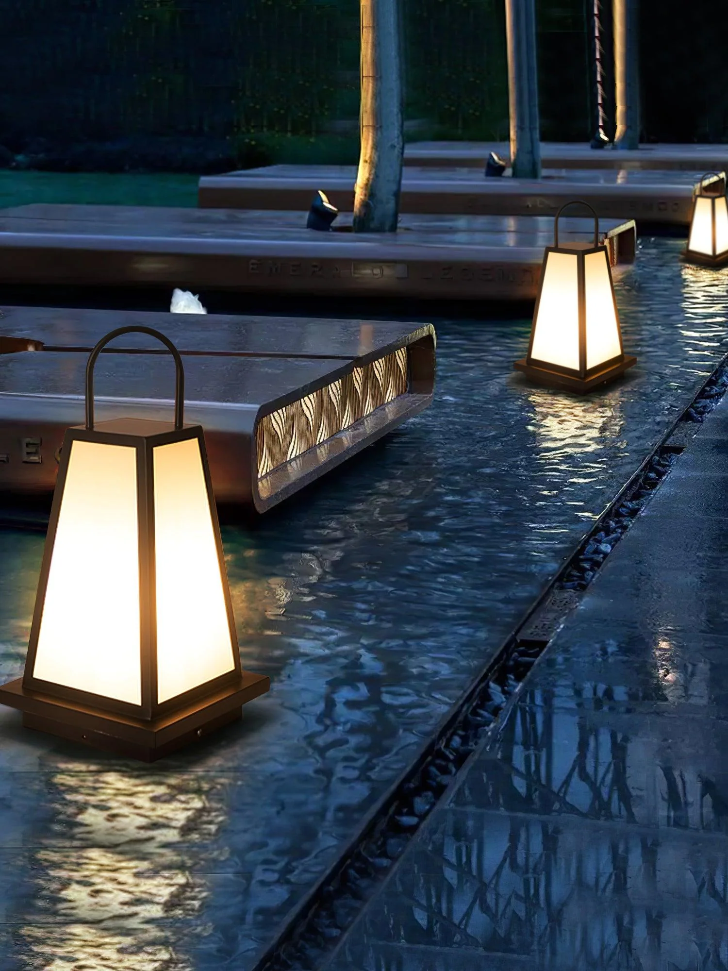 Уличный светильник Roam Lantern Solar - ∅25см x 50см, черный, белый, теплый свет