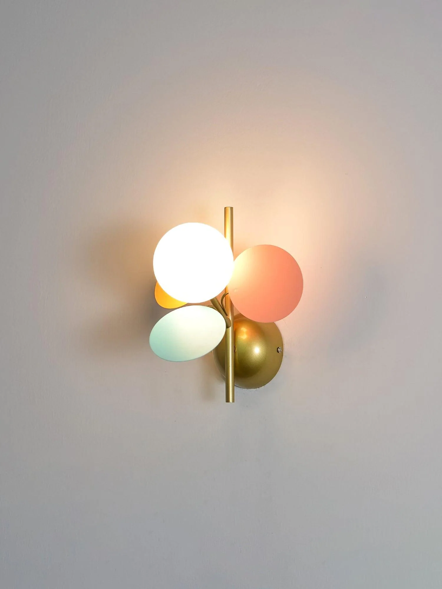 Round Macaron Wall Lamp - Set of 2 / Grey