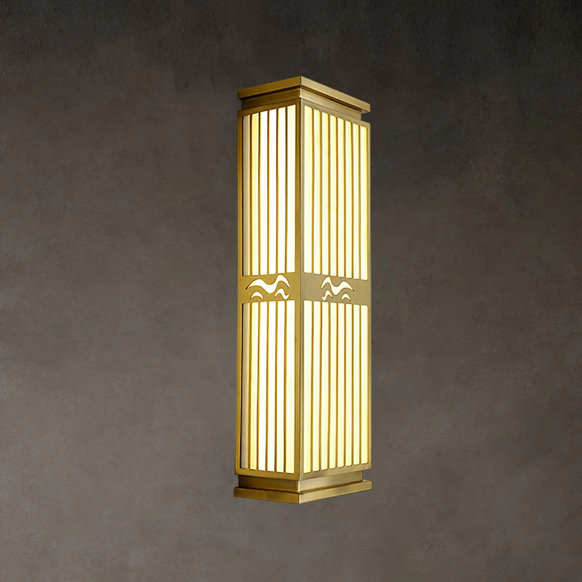 Doots Outdoor Wall Light - Set of 2 / Gold & White / Warm Light