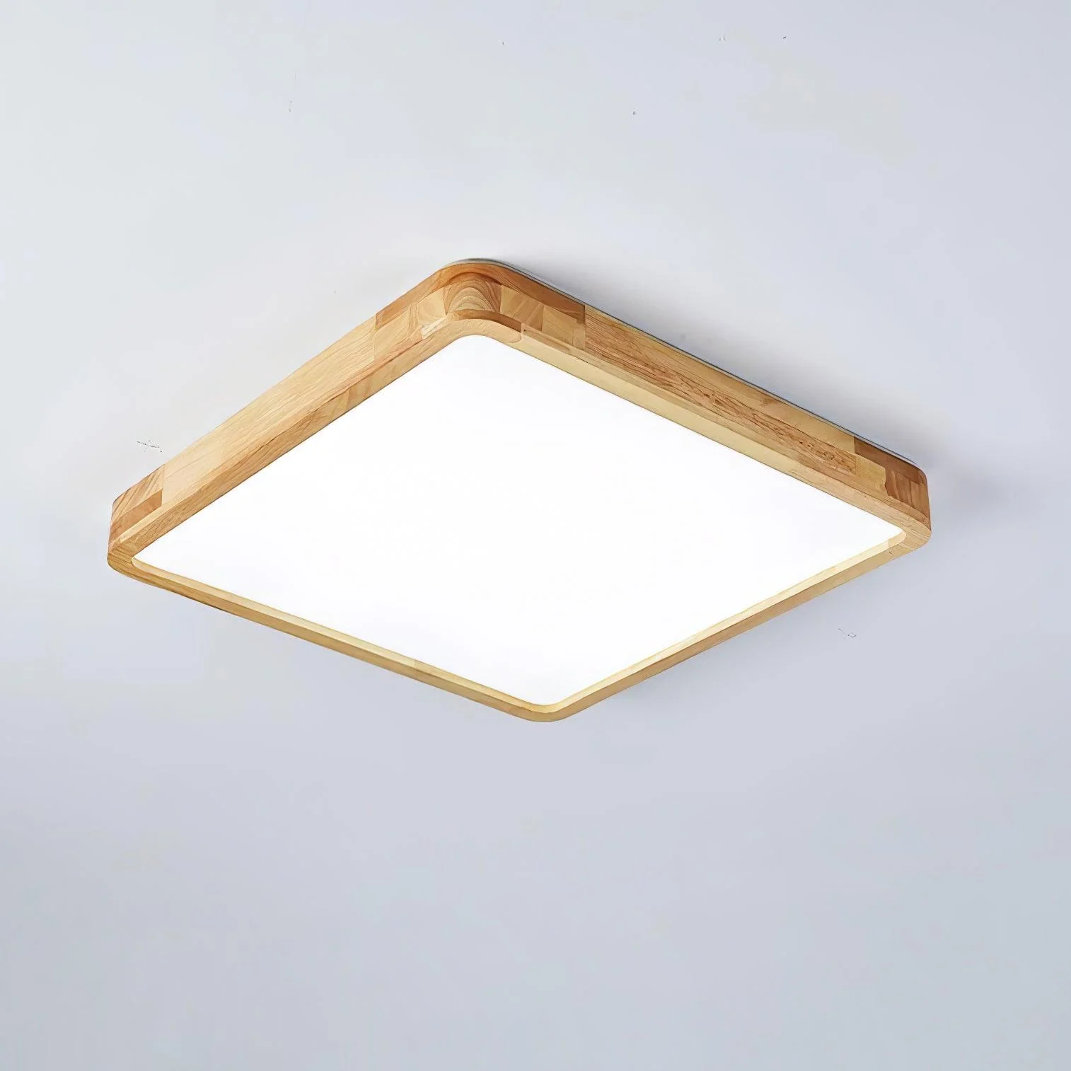 Потолочный светильник Wooden Geometric - ∅40см x 7см, дерево, теплый свет