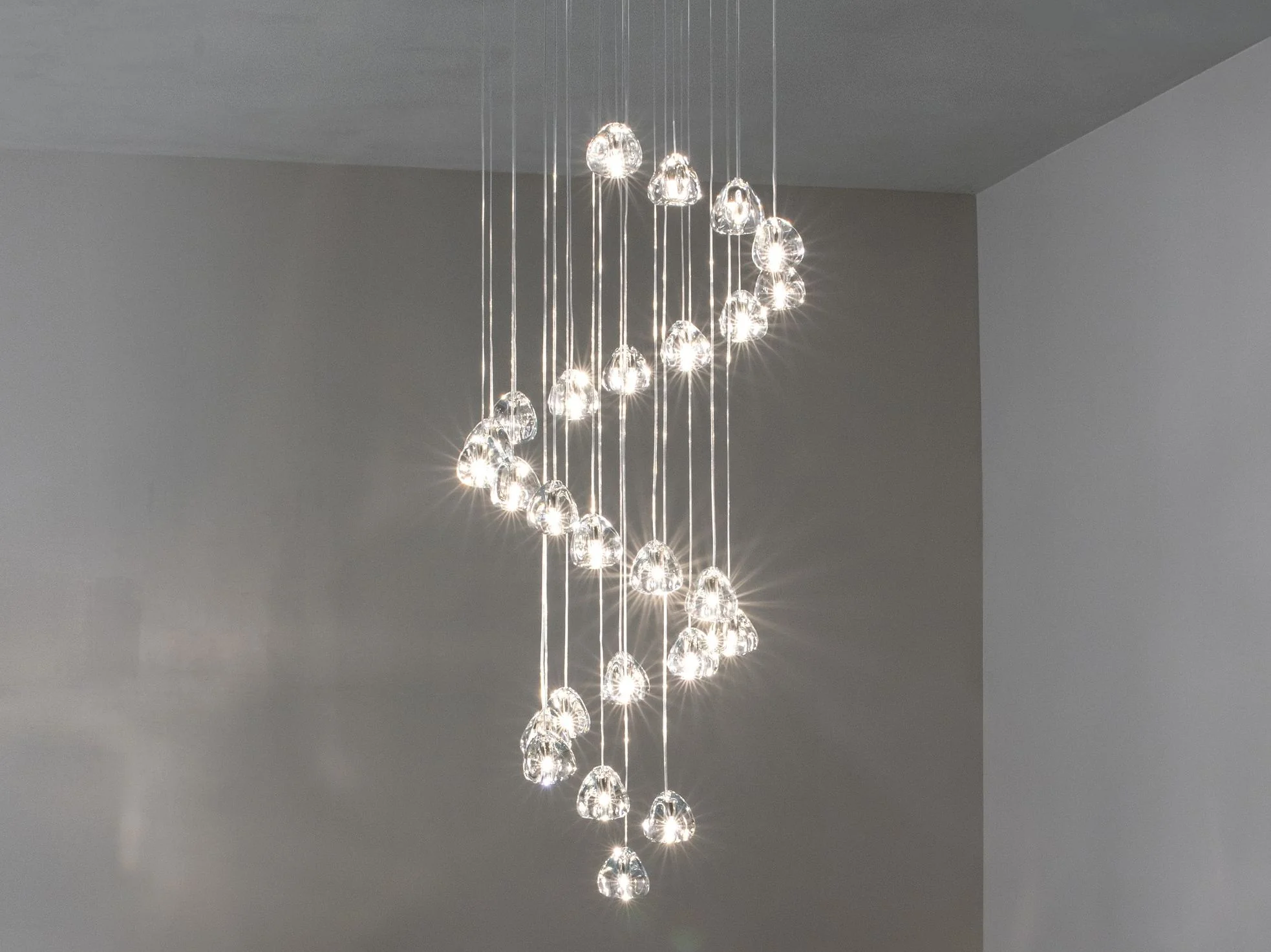 Подвесной светильник Cherry Crystal - 7 подвесов ∅35см x 150см, прозрачный