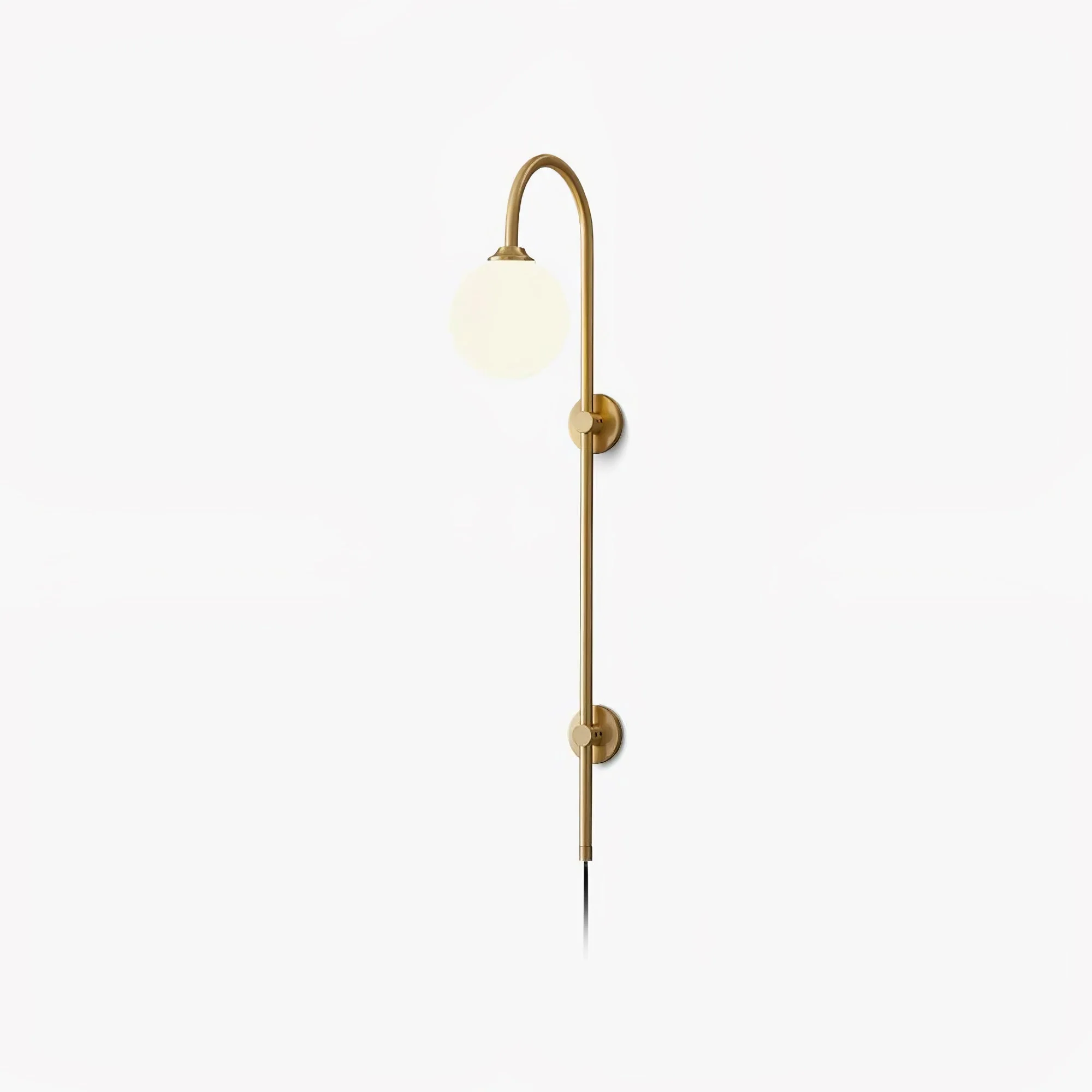 Настенный светильник Globe Brass Plug-in - ∅15см х 120см, золотой, белый