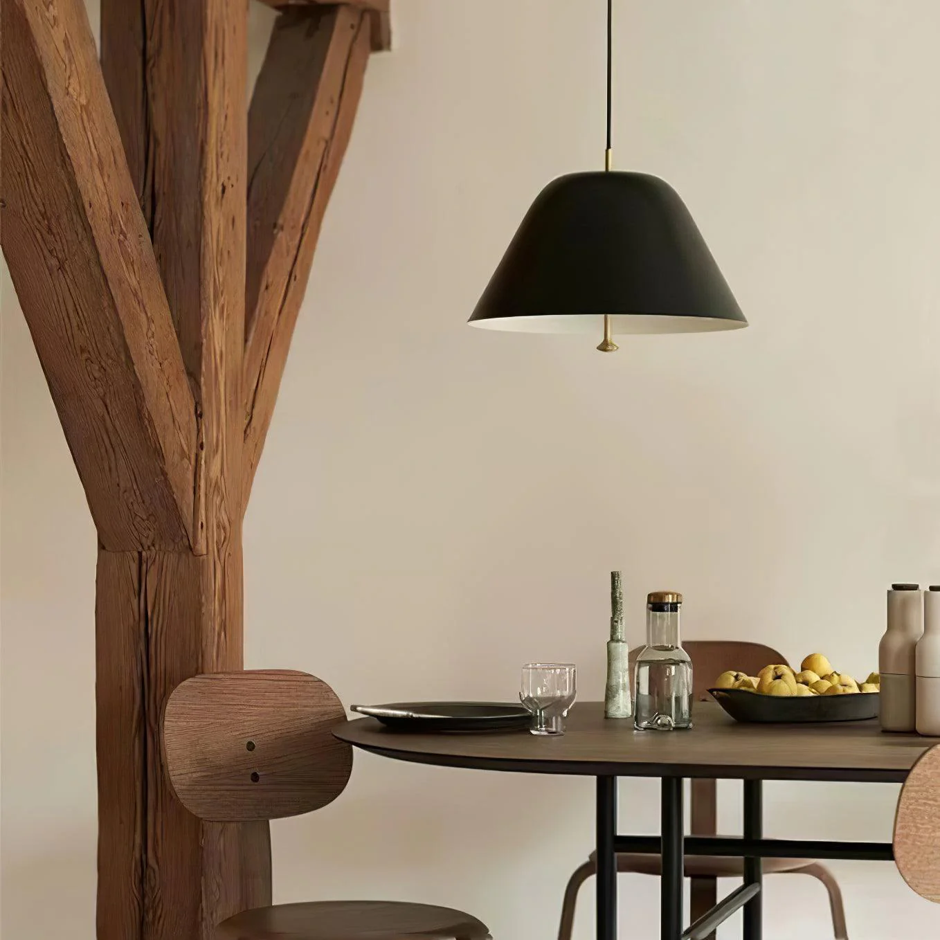 Подвесной светильник Minimalist - ∅28см x 150см, белый, черный