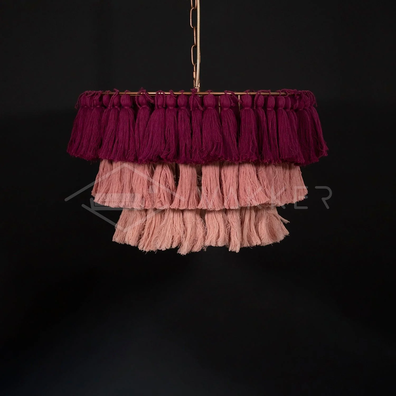Люстра Fela Tassel - ∅51см x 35см, розовый