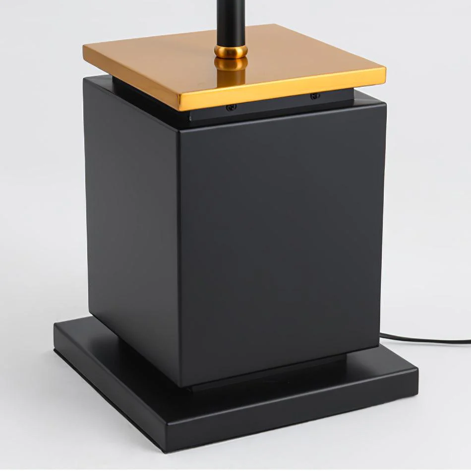 Hejun Fabric Floor Lamp - W 24.4″ x H 68.5″ / W 62cm x H 174cm / Black & Gold / AU plug