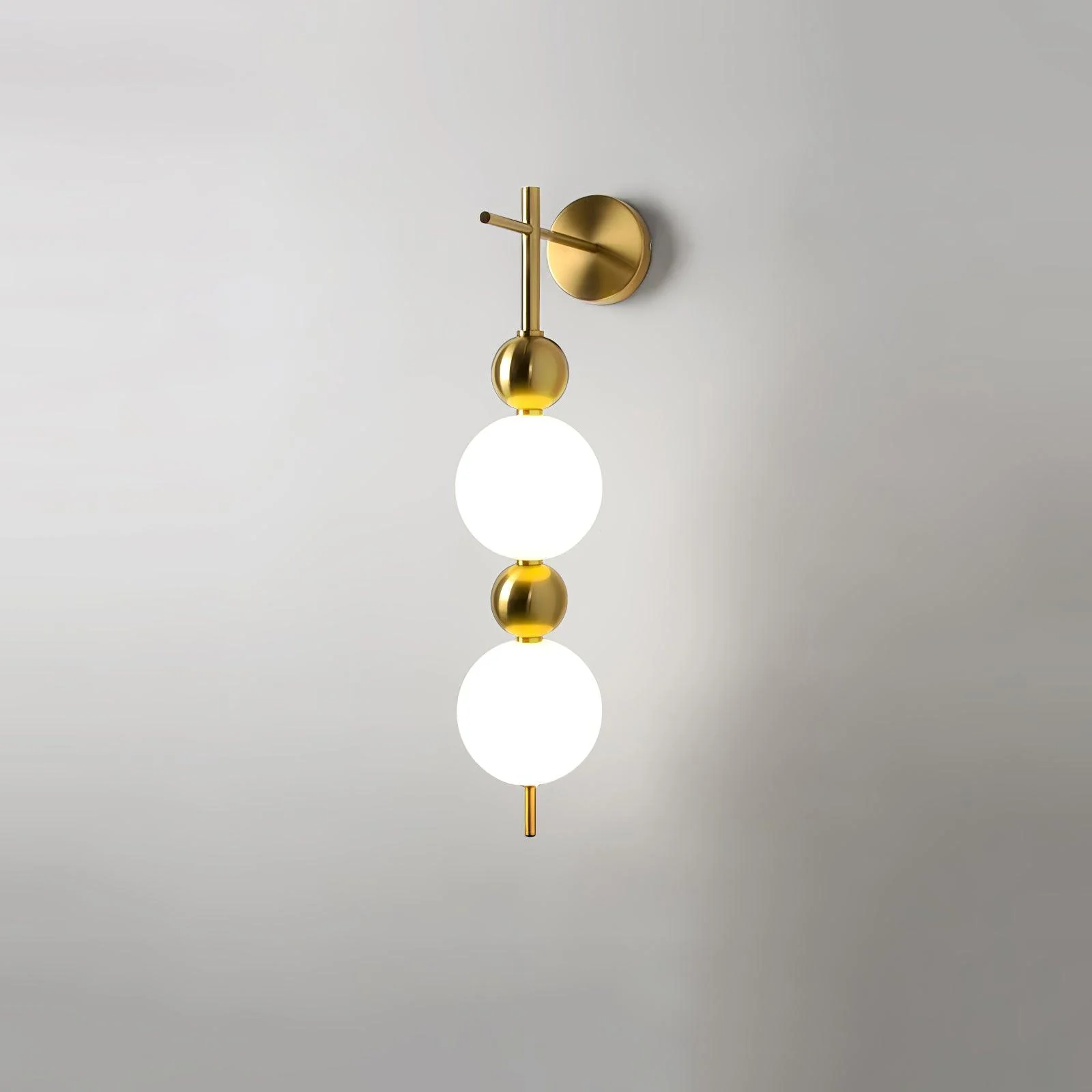 Candied Haws String Wall Lamp - ∅ 10.2″ x H 32.3″ / ∅ 15cm x H 82cm Set of 2 / Gold & White / Warm Light