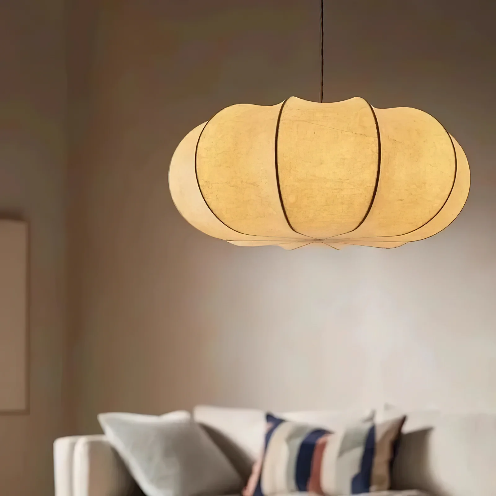 Подвесной светильник Oblate Silk - ∅60см x 25см, белый