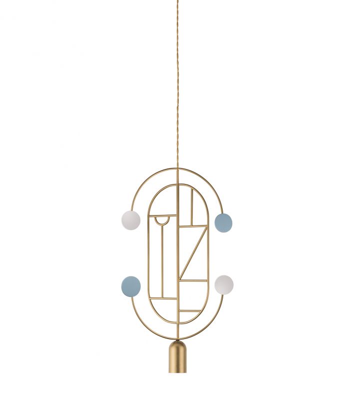 Подвесной светильник NOMON HOME WOODEN DOTS, CONF. 4, GOLD/COLOR BD-2788638