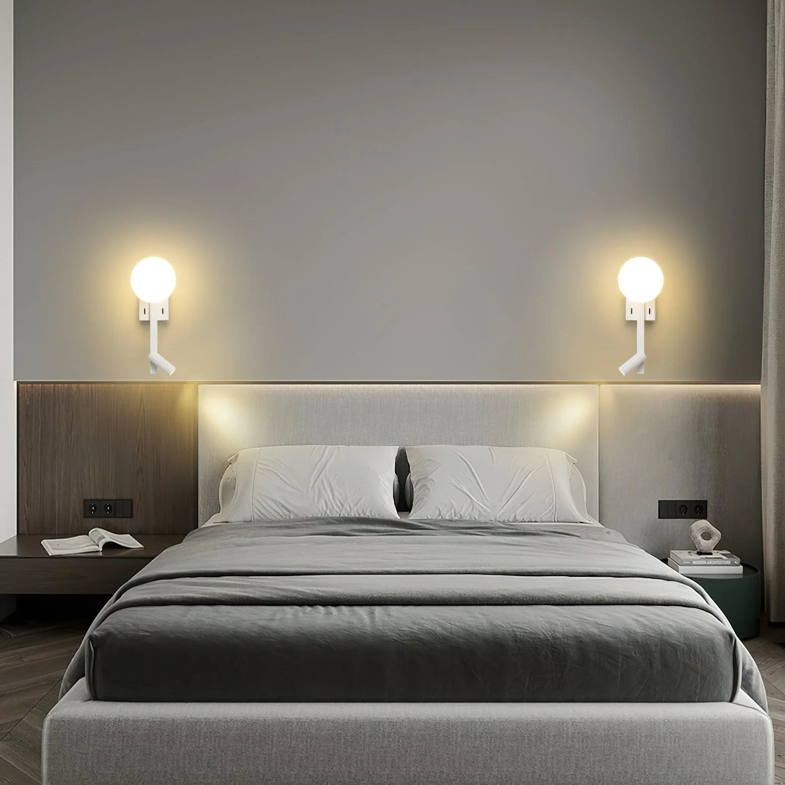 Single Tail Wall Light - Set of 2 / Black